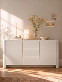 Comodă cu sertare Sorrenti 168 cm - cașmir / auriu