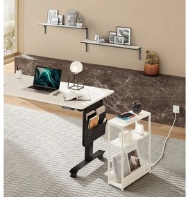 Noptieră ROD cu priză încorporată și porturi USB, alb/crem