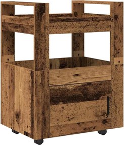 vidaXL Troler de Bucătărie Lemn vechi 60 x 45 x 80 cm Lemn compozit