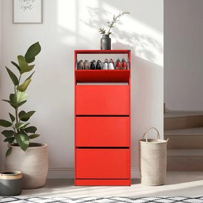 Dulap Pantofi Inalt Adore XL – Pantofar cu Adancime Slim (26 cm) pentru Hol, 4 Compartimente Rabatabile, Capacitate 24 Perechi