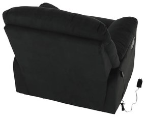 Fotoliu reglabil masaj, material textil catifea negru, LAMBERT