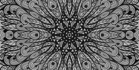 Tablou ornament etnic unic în design alb-negru