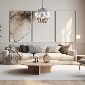 Lustră pe lanț DONNA 9xE14/40W/230V d. 45 cm crom mat