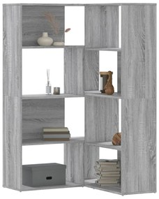 vidaXL Bibliotecă de colț cu 4 niveluri gri sonoma 85x85x140 cm lemn