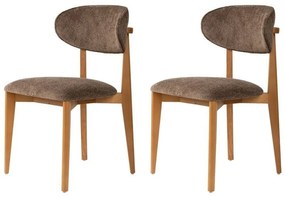 Set de scaune de sufragerie Lionte Brown și DarkOak, 2 buc.