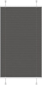 vidaXL Jaluzea plisată negru 75x150 cm Lățime țesătură 74,4cm poliester