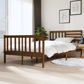 3101151 vidaXL Cadru de pat, maro miere, 120x200 cm, lemn masiv