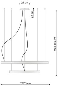 Lustră LED pe cablu RIO LED/80W/230V CRI95 4000K alb Thoro TH.178