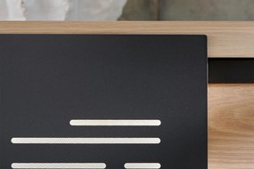 Comodă stejar masiv Edge Multiple Dimensiuni - 225 x 50 x 94 cm, Tabac