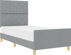 vidaXL Cadru de pat cu headboard Gri deschis 100 x 200 cm țesătură