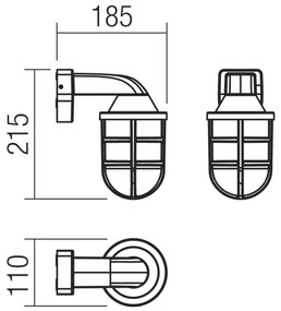 Aplică de exterior CAGE 1xE27/28W/230V IP44 neagră Redo 90207