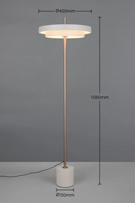 Lampadar fildeș LED cu intensitate reglabilă (înălțime 138 cm) Keaton – Trio