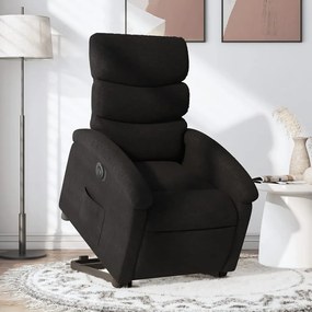 vidaXL Fotoliu electric rabatabil cu ridicare, negru, textil