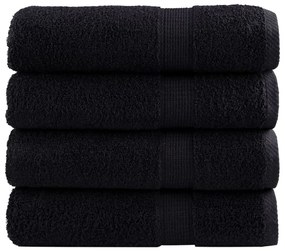 vidaXL Prosoape de mâini premium SOLUND 4 buc. negru 50x100cm 600 gsm