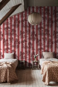 Tapet Happy Toile, Raspberry, Rebel Walls