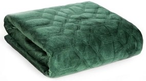 Cuvertură de pat din catifea matlasată verde Lăţime: 220 cm Lungime: 240cm