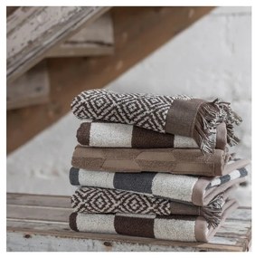 Prosop maro din bumbac organic din frotir 50x90 cm Retro – Mette Ditmer Denmark