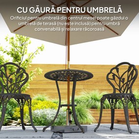 Outsunny Set de Gradina 3 Piese din Aluminiu cu 2 Scaune | Aosom Romania
