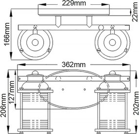 Quintiesse QN-ASHLANDBAY2-NBR-BATH – Lampă de baie ASHLAND BAY, 2x E27, 60 W, 230 V, IP44