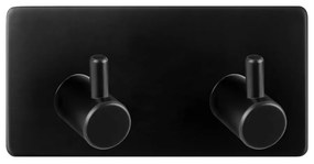 Cuier dublu AWD Artoleo, metal, negru, autoadeziv 3 M, 9 x 4,5 x 2 cm