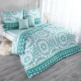 Set lenjerii de pat pentru familii HILDY, cu cearceafuri și fețe pernuțe set 4 piese pentru un pat simplu