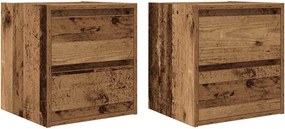 vidaXL Noptiere montate pe perete 2 buc Lemn vechi 38x34x40 cm