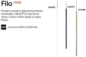 Pendul LED design tubular FILO SP1 OTTONE