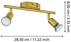 Spot LED Eglo 33185 BUZZ-LED 2xGU10/2,8W/230V 3000K auriu