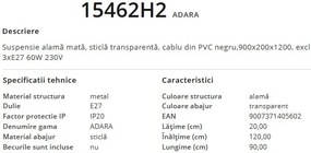 Lustra suspendata design modern ADARA 15462H2 GL