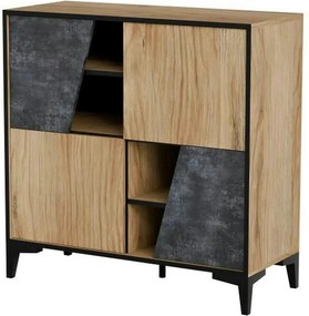 Comoda OVO, stejar/gri beton, PAL laminat, 90x38x90 cm