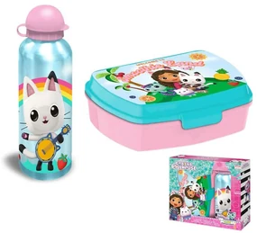 Gabby's Dollhouse Smoothie Land set cutie pentru sandvișuri + sticlă de aluminiu