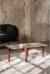 Măsuță de cafea burgundy cu blat din sticlă 55x105 cm Kob – noo.ma