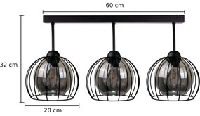 Lustră aplicată SOLO BLACK 3xE27/60W/230V