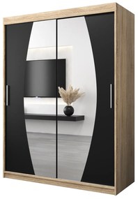 Dulap de haine 150 cm Eclipse (Stejar sonoma + Negru mat). 1063411