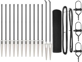 vidaXL Stâlp de gard. Gri 25 x 0,5 m (mesh 19 x 19 mm) Oțel