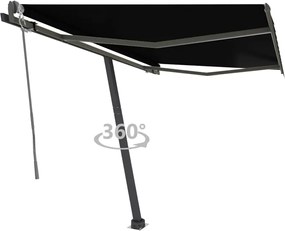 vidaXL Copertină autonomă retractabilă automat, antracit, 350x250 cm