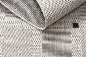 Covor sisal Floorlux 20079 Pătrat argintiu si negru - SECUNDAR-COTATI PRODUSUL