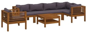 3086922 vidaXL Set mobilier grădină cu perne, 7 piese, lemn masiv de acacia