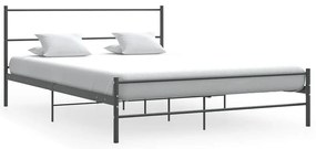 vidaXL Cadru de pat fără saltea, gri, 140 x 200 cm, metal