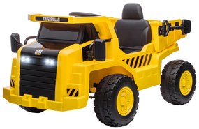 AIYAPLAY Excavator de Călărit cu Licență, cu Telecomandă, Tractor pentru Copii cu Cupă, Lopată, Muzică, Difuzor, Faruri, 110x70.5x61.5 cm, Galben