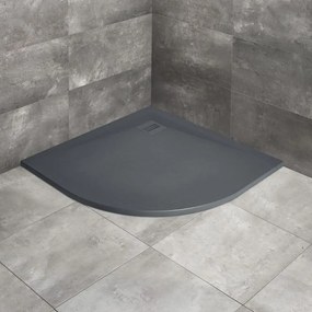Cadita dus compozit semirotunda Radaway Kyntos A 80x80 cm antracit