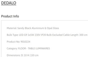 Lampadar/Lampa de podea design minimalist DEDALO