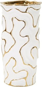 Vază albă-aurie din ceramică (înălțime 25 cm) Adore – Mauro Ferretti