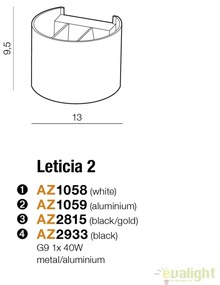 Aplica moderna cu lumina ambientala Leticia 2, aluminiu