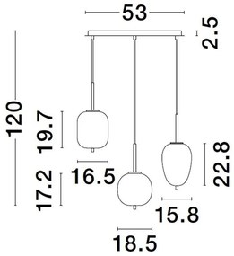 Lustra suspendata design modern LATO 3L