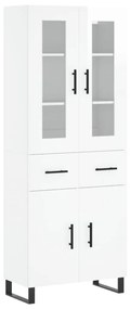 3198555 vidaXL Dulap înalt, alb extralucios, 69,5x34x180 cm, lemn compozit
