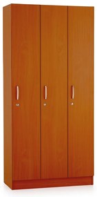 Dulap din lemn Visio - 3 compartimente, 90 x 42 x 190 cm, cireș