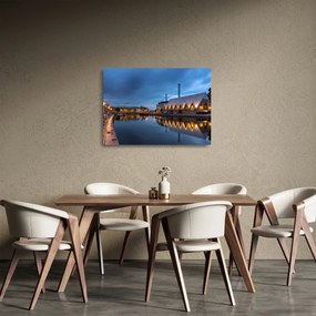 Tablou pe sticlă cu canalul - Göteborg (70x50 cm)