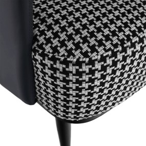 Fotoliu design, model alb-negru/ piele ecologică albastru închis, EMREN