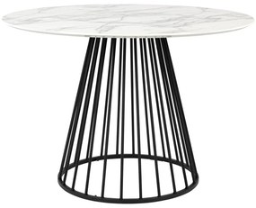 Masă de dining rotundă cu blat cu aspect de marmură ø 110 cm Floris – White Label